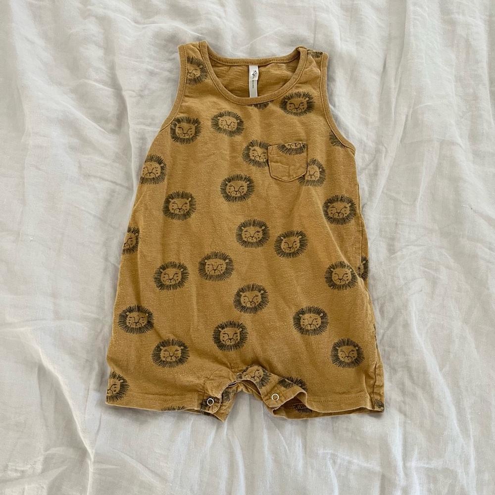 Rylee + Cru Lion Tank Romper in Mustard